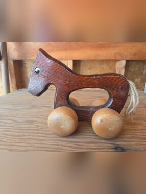 1980's Vintage Wooden Horse